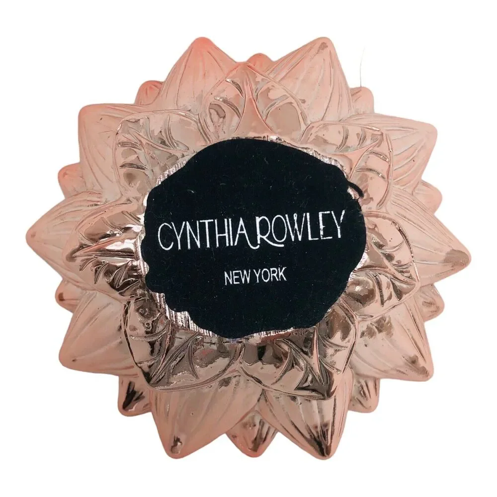 Cynthia Rowley Rose Gold Enamel Sunflower Trinket Dish Bowl Designer Gift Mother